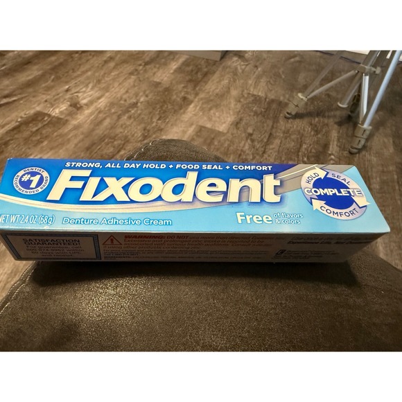Fixodent Other - Fixodent Denture Adhesive Cream Strong All Day Hold Food Seal Comfort Free 2.4oz